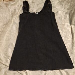 Chic Black Denim Mini Dress